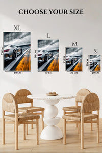 Silver Porsche 911 Speed Track wall art