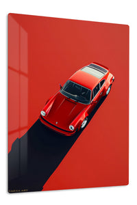 Red Classic Porsche 911 Minimal wall art
