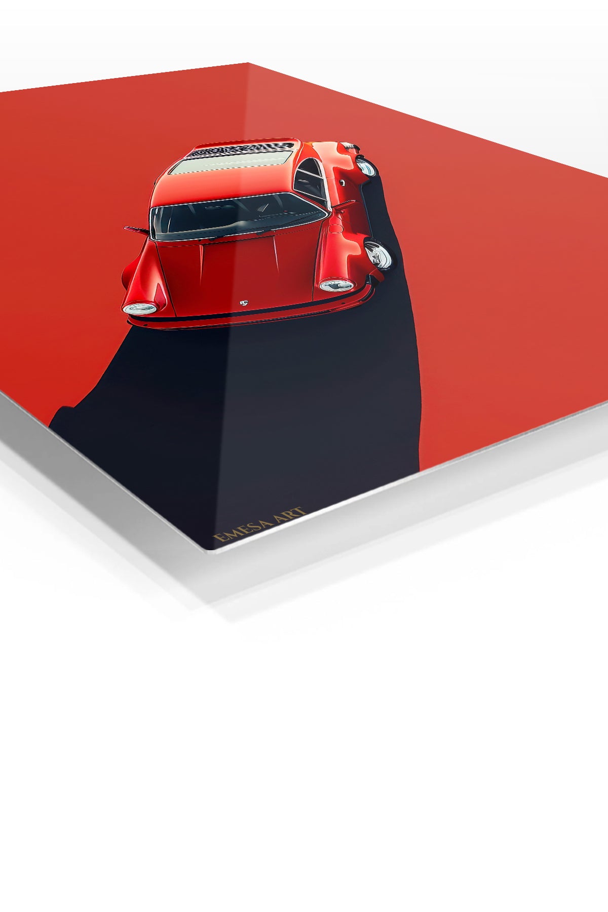 Red Classic Porsche 911 Minimal wall art