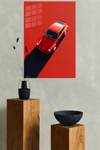 Red Classic Porsche 911 Minimal wall art