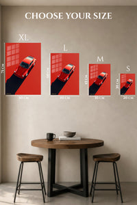 Red Classic Porsche 911 Minimal wall art