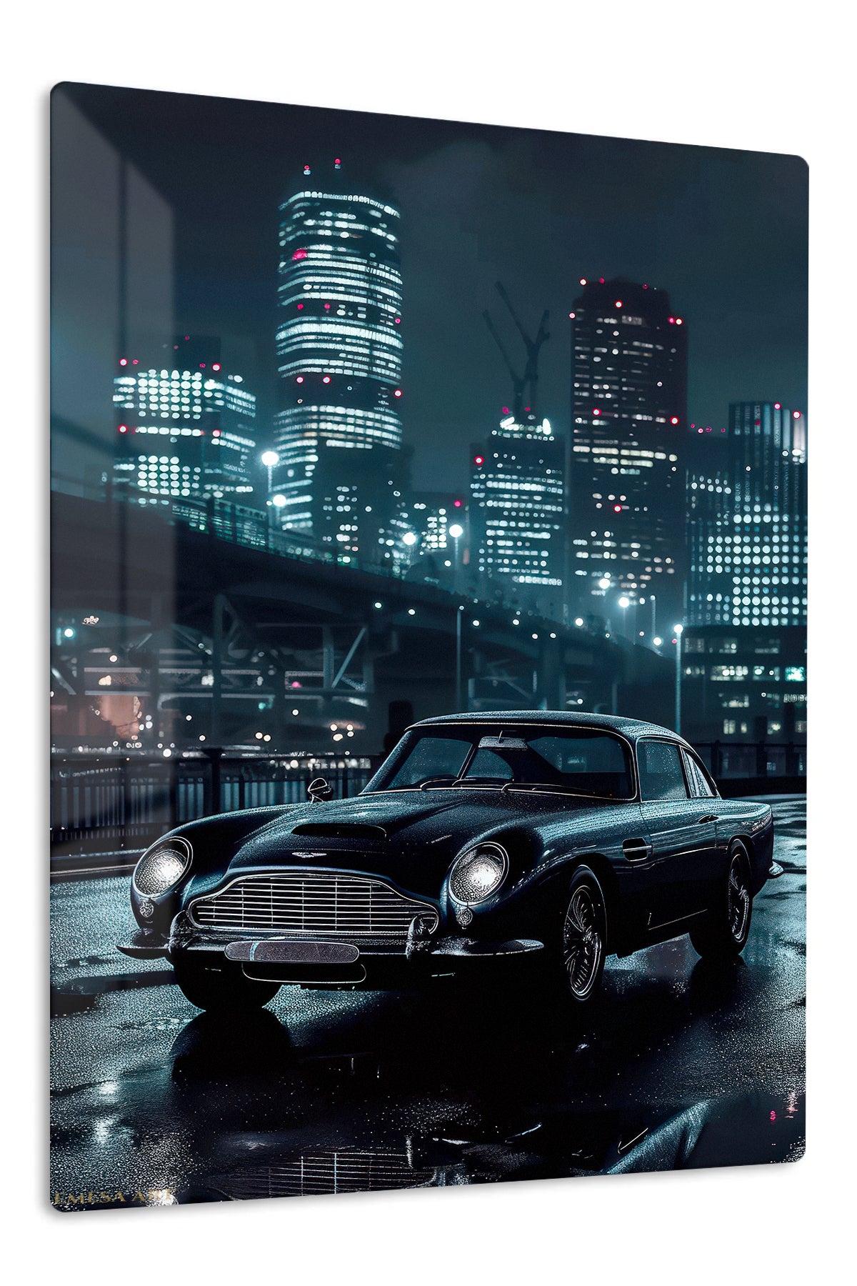 Black Classic Porsche 911 City Night wall art