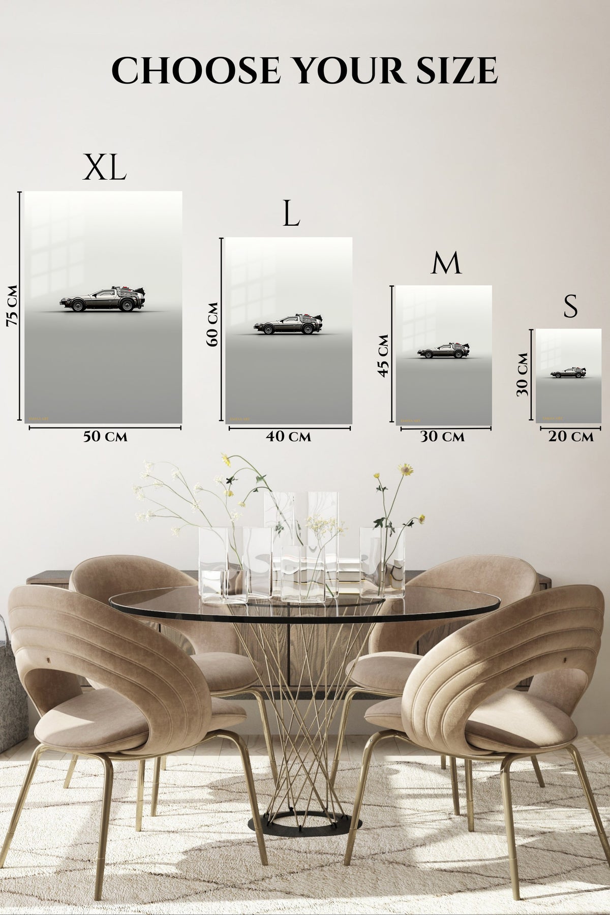 Silver Classic Porsche 911 Minimal wall art
