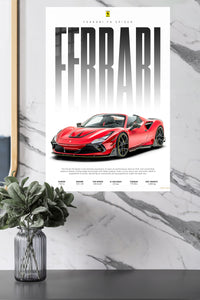 Red Ferrari Supercar Poster wall art