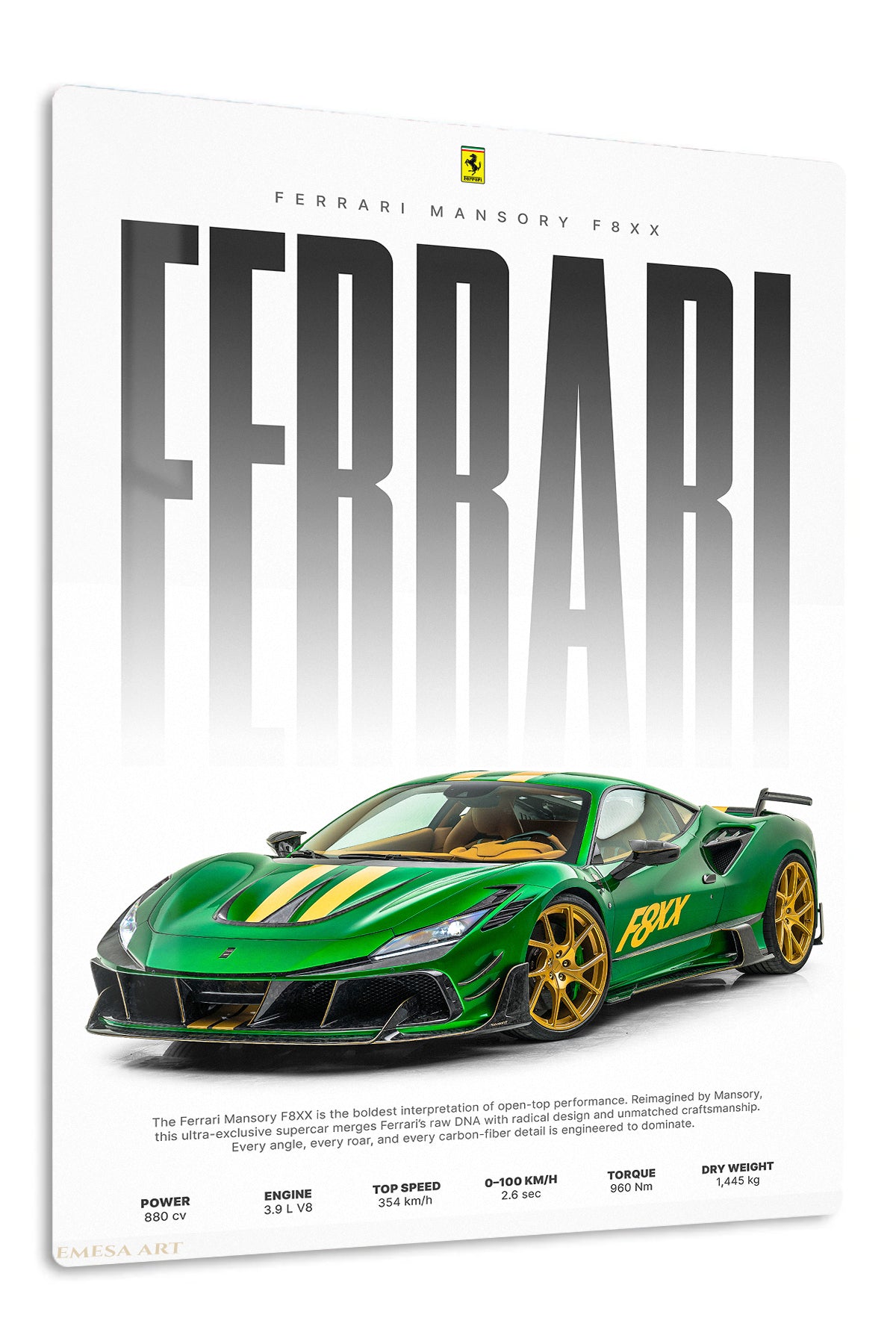 Green Ferrari Supercar Poster wall art