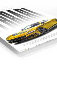 Yellow Ferrari Supercar Poster wall art