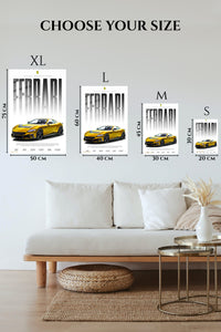 Yellow Ferrari Supercar Poster wall art