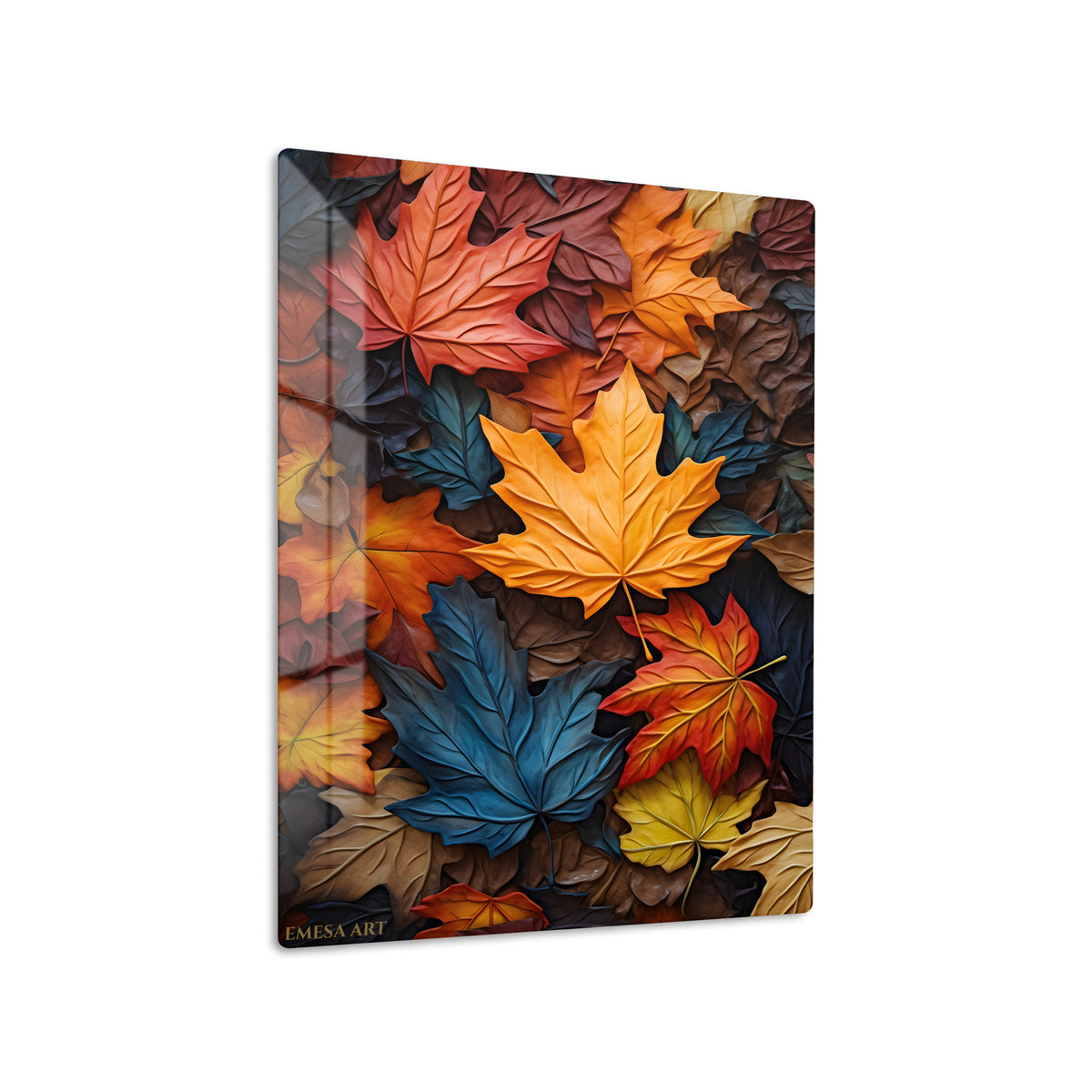 Colorful Autumn Leaves Metal Wall Art | EMESA ART