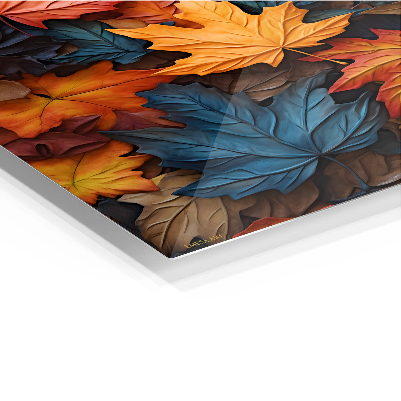 Colorful Autumn Leaves Metal Wall Art | EMESA ART