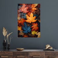 Colorful Autumn Leaves Metal Wall Art | EMESA ART