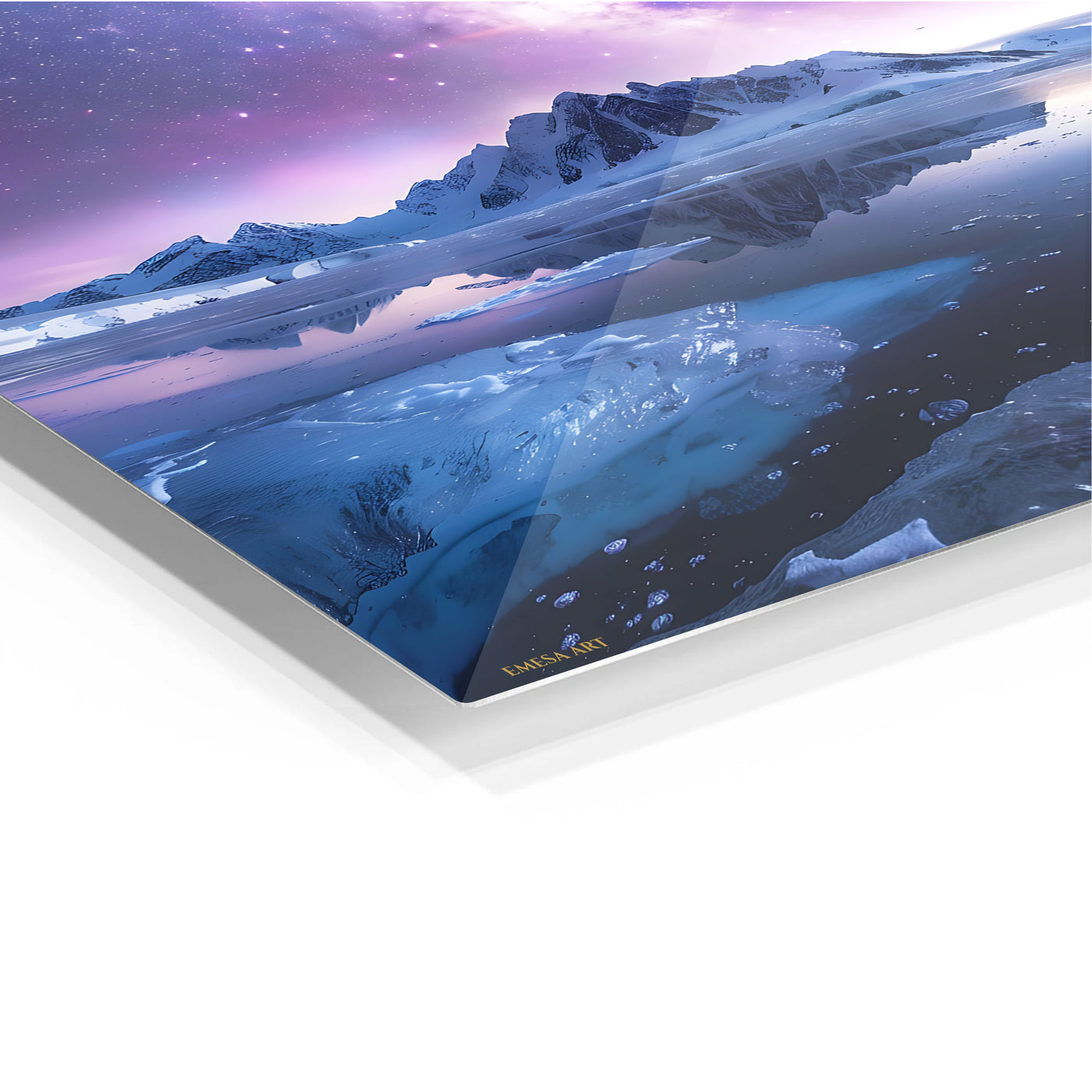 Aurora Snowy Mountains Metal Wall Art | EMESA ART
