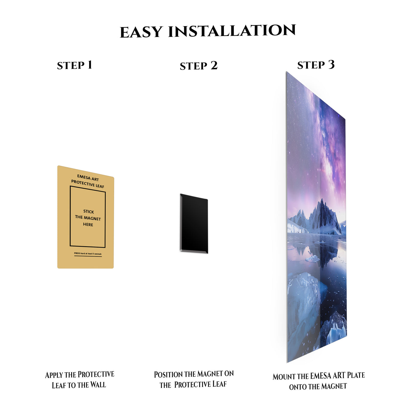 Aurora Snowy Mountains Metal Wall Art | EMESA ART
