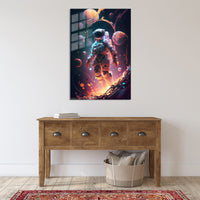 Astronaut & Planets Cosmic Metal Wall Art | EMESA ART