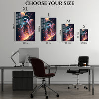Astronaut & Planets Cosmic Metal Wall Art | EMESA ART
